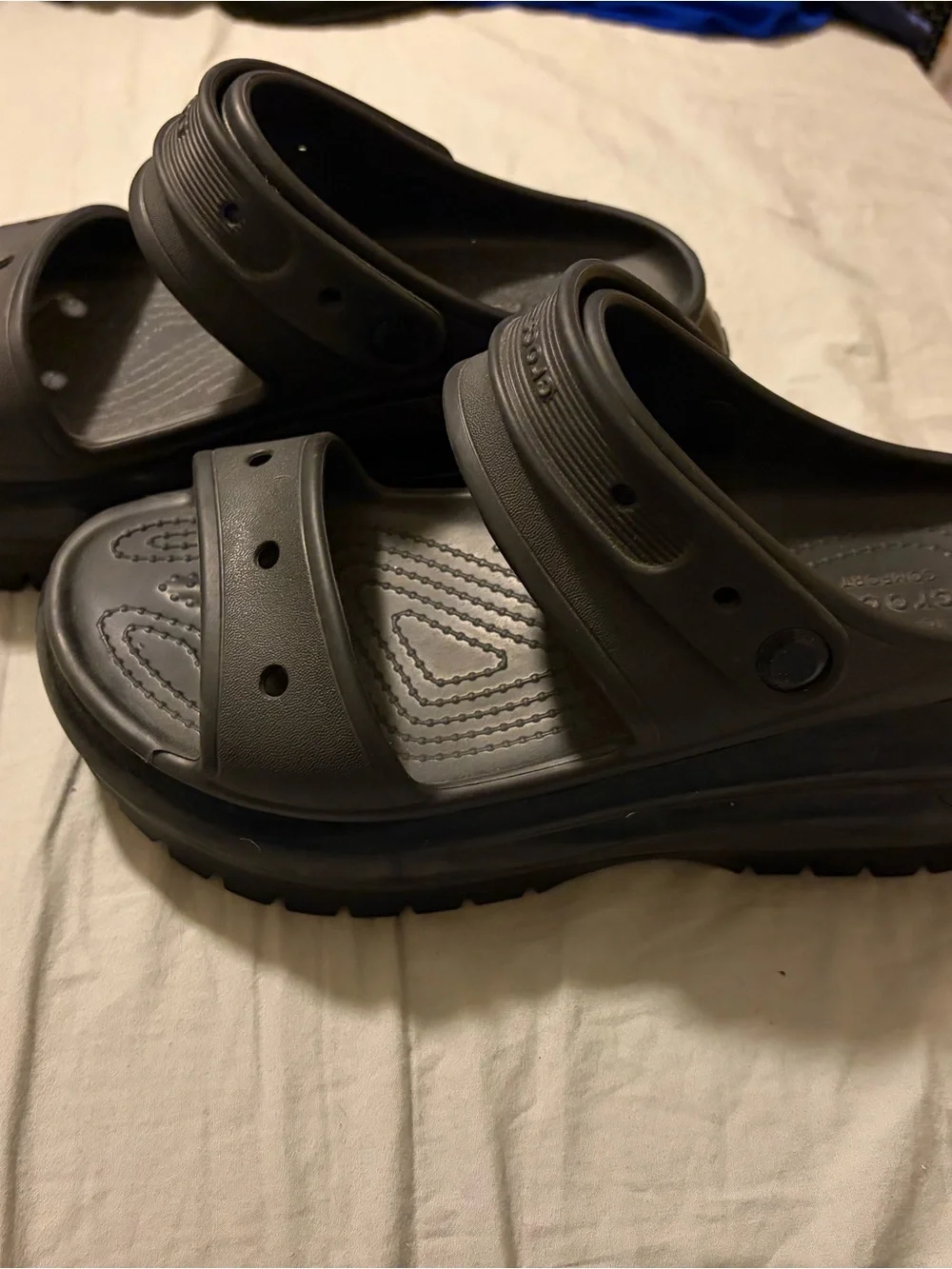 CROCS Black Dual-Strap Platform Sandals